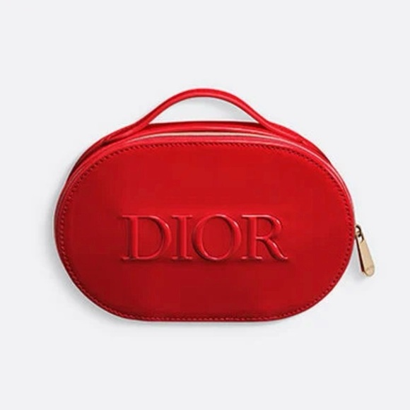 Dior Handbags - DIOR Beauty Red Cosmetic Makeup Bag Pouch With Handle NEW!